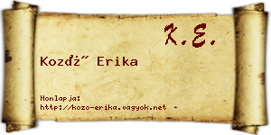 Kozó Erika névjegykártya